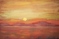 3. ЗАКАТ НА СРЕДИЗЕМНОМ МОРЕ. 2014г.,Б.,пастель,темпера,29х38