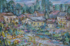 4.Н.Ю.Зотова. 1957г. Волгоград. Частный сектор. 2019г. ДВП,акрил, 55 х 45